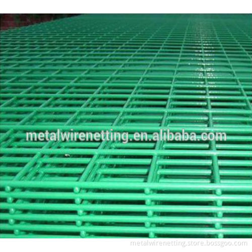 Green pvc coated wire mesh panel/square hole welded metal wire fence panels